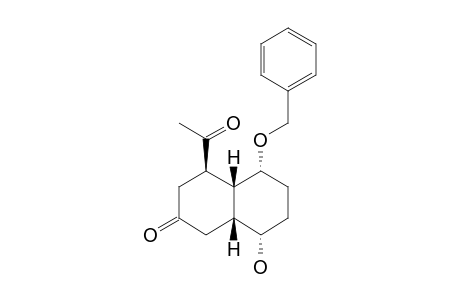 (+/-)-1R*,5R*,6R*,7R*,10S*)-5-ACETYL-7-BENZYLOXY-10-HYDROXYBICYCLO-[4.4.0]-DECAN-3-ONE