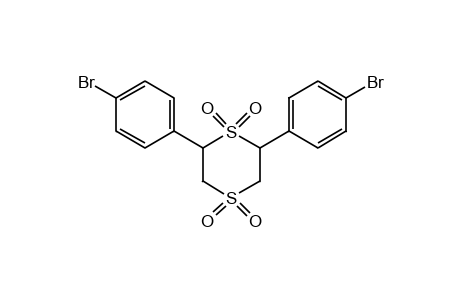 2,6-bis(p-bromophenyl)-p-dithiane, 1,1,4,4-tetraoxide