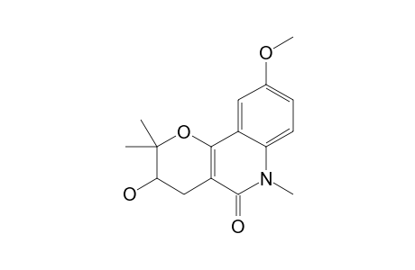 3-HYDROXY-9-METHOXY-2,2,6-TRIMETHYL-2,3,4,6-TETRAHYDRO-5H-PYRANO-[3,2-C]-QUINOLIN-5-ONE