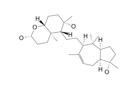 #2;(2S,4A-S,5S,6R,8A-S)-5-(2-((1S,3A-S,5R,8A-S,Z)-1-HYDROXY-1,4,4,6-TETRAMETHYL-1,2,3,3A,4,5,8,8A-OCTAHYDROAZULEN-5-YL)-ETHYL)-4A,6-DIMETHYLOCTAHYDRO-2H-CHR