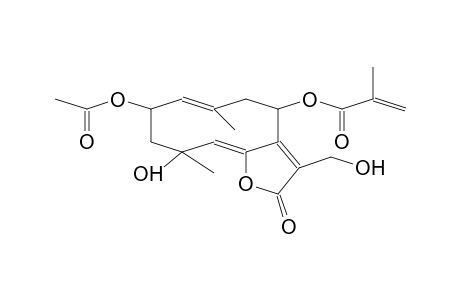 2-PROPENOIC ACID-2-METHYL-, 8-(ACETYLOXY)-2,4,5,,8,9,10-HEXAHYDRO-10-HYDROXY-3-(HYDROXYMETHYL)-6,10-DIMETHYL-2-OXOCYCLODECA[b]FURAN-4-YL ESTER,