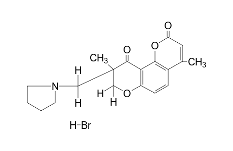 8,9-dihydro-4,9-dimethyl-9-[(1-pyrrolidinyl)methyl]-2H,10H-benzo[1,2-b:3,4-b']dipyran-2,10-dione, hydrobromide