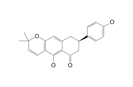 3''-DEOXY-ZYGOLONE-A;8-HYDROXY-3-(4'-HYDROXYPHENYL)-6,7-(2'',2''-DIMETHYLCHROMENE)-TETRALONE