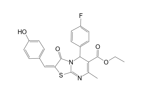 (2E)-5-(4-fluorophenyl)-2-(4-hydroxybenzylidene)-3-keto-7-methyl-5H-thiazolo[3,2-a]pyrimidine-6-carboxylic acid ethyl ester