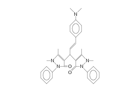 3,3-Bis(1,5-dimethyl-2-phenyl-3(2H)-pyrazolon-4-yl)-1-(4-dimethylamino-phenyl)-propene