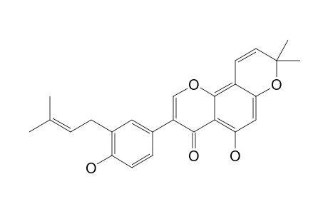 SCANDERONE;4',5-DIHYDROXY-3'-PRENYL-2'',2''-DIMETHYLCHROMENO-[7,8:6'',5'']-ISOFLAVONE