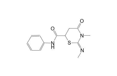 (2Z)-3-methyl-2-[(Z)-methylimino]-4-oxo-N-phenyltetrahydro-2H-1,3-thiazine-6-carboxamide