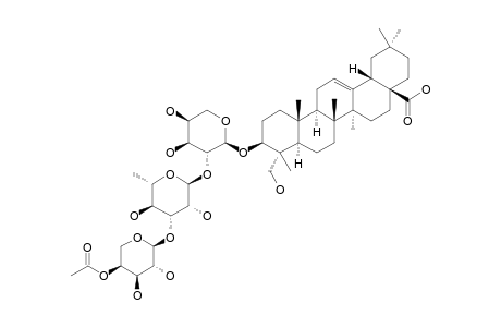 RARASAPONIN-III;HEDERAGENIN-3-O-(4-O-ACETYL-ALPHA-L-ARABINOPYRANOSYL)-(1->3)-ALPHA-L-RHAMNOPYRANOSYL-(1->2)-ALPHA-L-ARABINOPYRANOSIDE