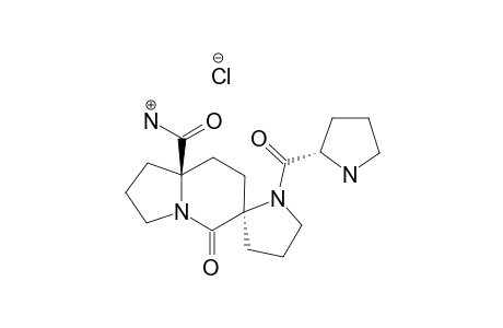 (6-S,8A-R,2''-S)-8A-CARBOXAMIDO-INDOLIZIDINE-5-SPIRO-2'-(1'-(2''-CARBONYL-PYRROLIDINO))-PYRROLIDINE-HYDROCHLORIDE