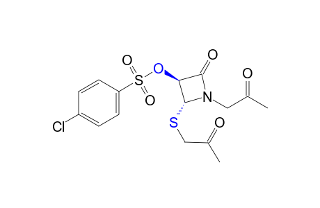 trans-1-acetonyl-4-(acetonylthio)-3-hydroxy-2-azetidinone, p-chlorobenzenesulfonate (ester)