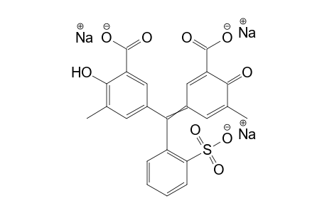 5-[alpha-(3-carboxy-5-methyl-4-oxo-2,5-cyclohexadien-1-ylidene)-o-sulfo-benzyl]-3-methylsalicylic acid, trisodium salt