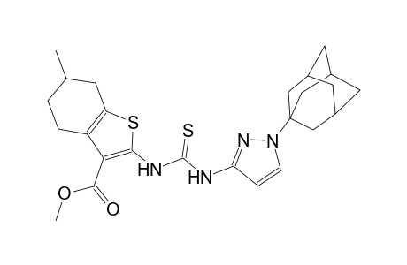 methyl 2-[({[1-(1-adamantyl)-1H-pyrazol-3-yl]amino}carbothioyl)amino]-6-methyl-4,5,6,7-tetrahydro-1-benzothiophene-3-carboxylate