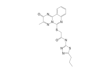 2-[(3-METHYL-2-OXO-2H-[1,2,4]-TRIAZINO-[2,3-C]-QUINAZOLIN-6-YL)-THIO]-N-(5-PROPYL-1,3,4-THIADIAZOL-2-YL)-ACETAMIDE