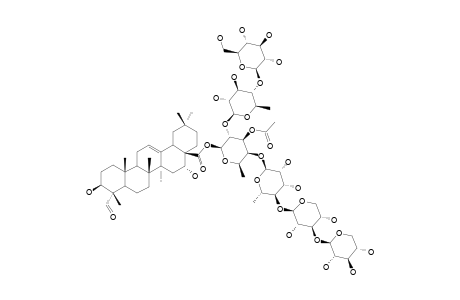 28-O-[XYLOPYRANOSYL-(1->3)-XYLOPYRANOSYL-(1->4)-RHAMNOPYRANOSYL-(1->4)-[GLUCOPYRANOSYL-(1->4)-QUINOVOPYRANOSYL-(1->2)]-(3-ACETYL)-FUCOPYRANOSYL]-QUILLAIC-ACID-