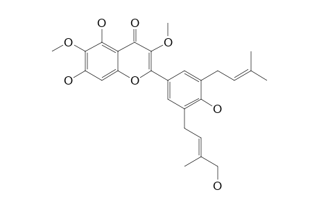 DODOVISCIN_G;2-{3-[(E)-4-HYDROXY-3-METHYL-2-BUTEN-1-YL]-5-(3-METHYL-2-BUTEN-1-YL)-4-HYDROXYPHENYL}-3,6-DIMETHOXY-5,7-DIHYDROXY