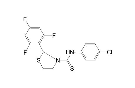 N-(4-chlorophenyl)-2-(2,4,6-trifluorophenyl)-1,3-thiazolidine-3-carbothioamide