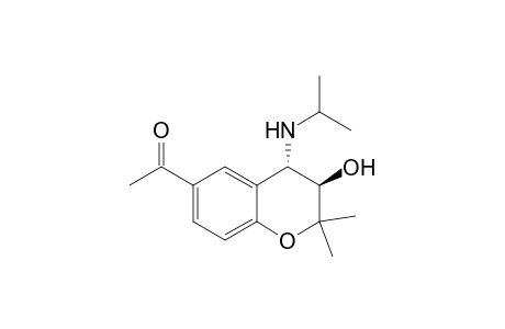 1-[(3R,4S)-2,2-dimethyl-3-oxidanyl-4-(propan-2-ylamino)-3,4-dihydrochromen-6-yl]ethanone