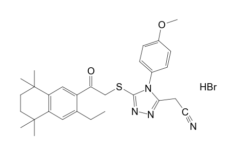 5-{[(3-ethyl-5,6,7,8-tetrahydro-5,5,8,8-tetramethyl-2-naphthoyl)methyl]thio}-4-(p-methoxyphenyl)-4H-1,2,4-triazole-3-acetonitrile, monohydrobromide