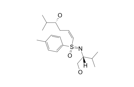 (-)-[SS,1Z,N(1S),4R]-N-[1-(HYDROXYMETHYL)-2-METHYLPROPYL]-5-METHYL-1-(4-METHYLPHENYLSULFONIMIDOYL)-1-HEXENE-4-OL