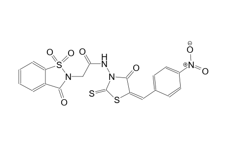 1,2-benzisothiazole-2-acetamide, 2,3-dihydro-N-[(5E)-5-[(4-nitrophenyl)methylene]-4-oxo-2-thioxothiazolidinyl]-3-oxo-, 1,1-dioxide