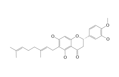 6-GERANYL-4',5,7-TRIHYDROXY-3'-METHOXY-FLAVANONE