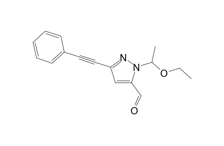 1-(1-Ethoxyethyl)-3-(phenylethynyl)-1H-pyrazole-5-carbaldehyde