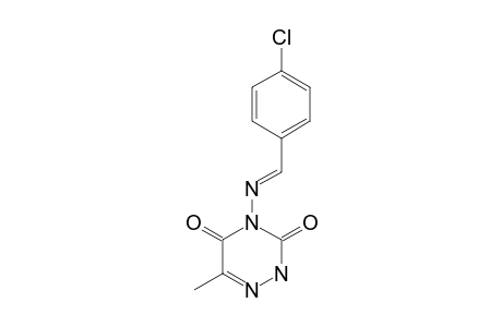 4-[(p-chlorobenzylidene)amino]-6-methyl-as-triazine-3,5(2H,4H)-dione