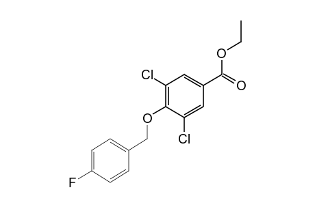 3,5-dichloro-4-[(p-fluorobenzyl)oxy]benzoic acid, ethyl ester