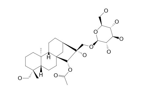 TRICALYSIOSIDE-S;15-O-ACETYL-ENT-15-BETA,16-BETA,17,19-TETRAHYDROXY-KAURANE-17-O-BETA-D-GLUCOPYRANOSIDE