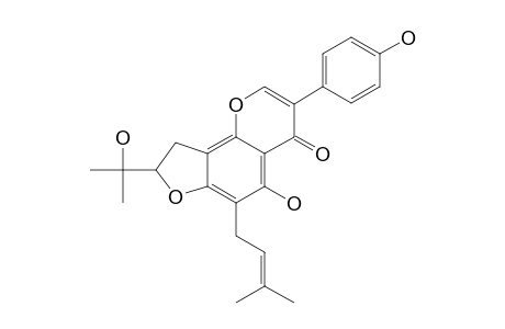 SENEGALENSIN;5,4'-DIHYDROXY-6-(3,3-DIMETHYLALLYL)-5-HYDROXYISOPROPYLDIHYDROFURANO-[2,3:7,8]-ISOFLAVONE