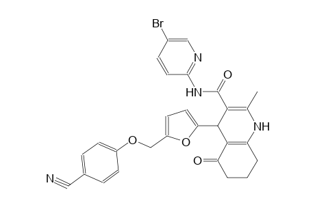 N-(5-bromo-2-pyridinyl)-4-{5-[(4-cyanophenoxy)methyl]-2-furyl}-2-methyl-5-oxo-1,4,5,6,7,8-hexahydro-3-quinolinecarboxamide