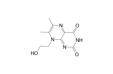 2,4(3H,8H)-Pteridinedione, 8-(2-hydroxyethyl)-6,7-dimethyl-