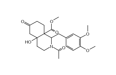 2-ACETYL-4a-HYDROXYOCTAHYDRO-6-OXO-1-VERATRYL-8a(1H)-ISOQUINOLINECARBOXYLIC ACID, METHYL ESTER