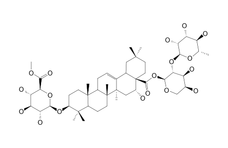 ASTER-SAPONIN-HB;3-O-BETA-[6-O-METHYL-GLUCURONOPYRANOSYL]-ECHINOCYSTIC-ACID-28-O-[RHAMNOPYRANOSYL-(1->2)-ARABINOPYRANOSYL]-ESTER