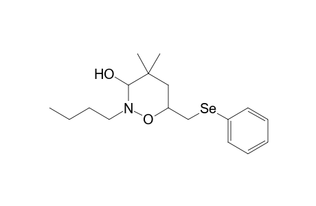 3,4,5,6-Tetrahydro-2-butyl-3-hydroxy-4,4-dimethyl-6-[(phenylseleno)methyl]-2H-1,2-oxazine