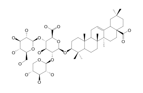 POLYSCIOSIDE-B;3-O-[BETA-D-GLUCOPYRANOSYL-(1->4)-[BETA-D-ARABINOPYRANOSYL-(1->2)]-BETA-D-GLUCURONOPYRANOSYL]-OLEANOLIC-ACID