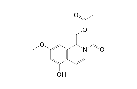 2-FORMYL-5-HYDROXY-7-METHOXY-1,2-DIHYDRO-1-ISOQUINOLINYLMETHYL-ACETATE;MAJOR-CONFORMER