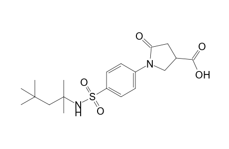 1-[p-(1,1,3,3-tetramethylbutylsulfamoyl)phenyl]-5-oxo-3-pyrrolidinecarboxylic acid