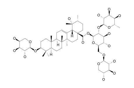 ILEXOSIDE_V;3-O-ALPHA-L-ARABINOPYRANOSYL-POMOLIC_ACID_28-O-[ALPHA-L-RHAMNOPYRANOSYL-(1->2)]-[BETA-D-XYLOPYRANOSYL-(1->6)]-BETA-D-GLUCOPYRANOSIDE