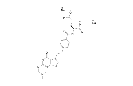 #7A;(2S)-2-[[4-[2-(2-(DIMETHYLAMINO)-METHYLENEAMINO-4-OXO-4,7-DIHYDRO-1H-PYRROLO-[2,3-D]-PYRIMIDIN-5-YL)-ETHYL]-BENZOYL]-AMINO]-PENTANEDIOIC-ACID-DISODIU