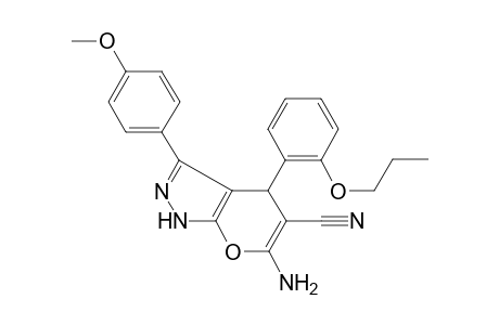 6-Amino-3-(4-methoxyphenyl)-4-(2-propoxyphenyl)-2,4-dihydropyrano[2,3-c]pyrazole-5-carbonitrile