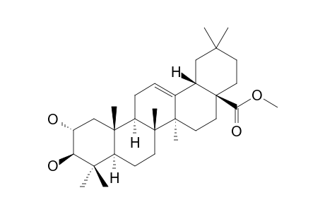 MASLINIC-ACID-METHYLESTER;2-ALPHA,3-BETA-DIHYDROXY-OLEAN-12-EN-28-OIC-ACID-METHYLESTER