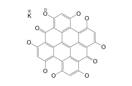 FRINGELITE-D-POTASSIUMSALT;1,3,4,6,8,10,11,13-OCTAHYDROXY-PHENANTHRO-[1,10,9,8,O,P,Q,R,A]-PERYLENE-7,14-DIONE-POTASSIUM-SALT