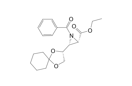 (2S,3R)-1-benzoyl-3-((R)-1',4'-dioxaspiro[4.5]dec-2'-yl)aziridine-2-carboxylate