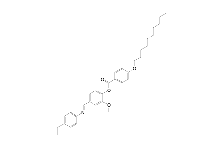 4-[N-(p-ethylphenyl)formimidoyl]-2-methoxyphenol, p-(decyloxy)benzoate (ester)