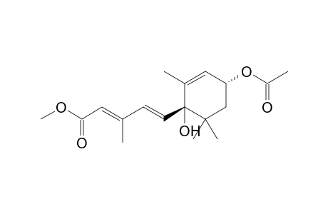 (+)-(1'S,4'R)-5-(4'-ACETOXY-1'-HYDROXY-2',6',6'-TRIMETHYLCYCLOHEX-2'-ENYL)-3-METHYLPENTA-2',4'-DIENOIC-ACID-METHYLESTER