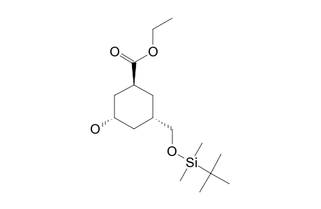 (+/-)-(1S*,3S*,5S*)-ETHYL-3-(TERT.-BUTYLDIMETHYLSILYLOXY)-METHYL-5-HYDROXY-CYCLOHEXYL-CARBOXYLATE