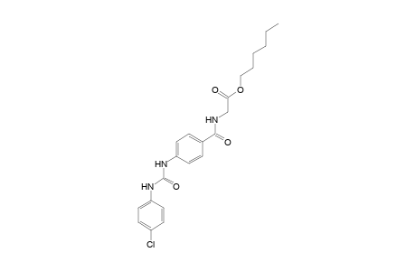 p-[3-(p-chlorophenyl)ureido]hippuric acid, hexyl ester