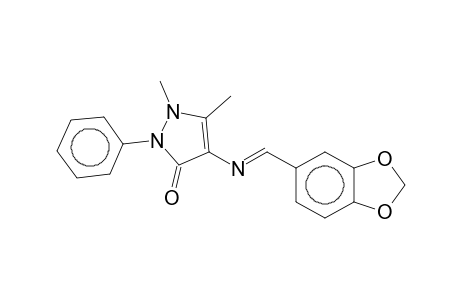 4-([(E)-1,3-Benzodioxol-5-ylmethylidene]amino)-1,5-dimethyl-2-phenyl-1,2-dihydro-3H-pyrazol-3-one