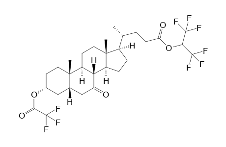 [2,2,2-trifluoro-1-(trifluoromethyl)ethyl] (4R)-4-[(3R,5S,8R,9S,10S,13R,14S,17R)-10,13-dimethyl-7-oxo-3-(2,2,2-trifluoroacetyl)oxy-1,2,3,4,5,6,8,9,11,12,14,15,16,17-tetradecahydrocyclopenta[a]phenanthren-17-yl]pentanoate